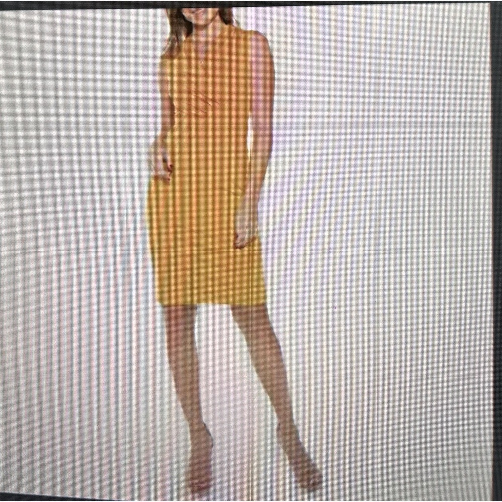 ALEXIA ADMOR Gold Cora Ruched Asymmetric Sheath Dress Size 14